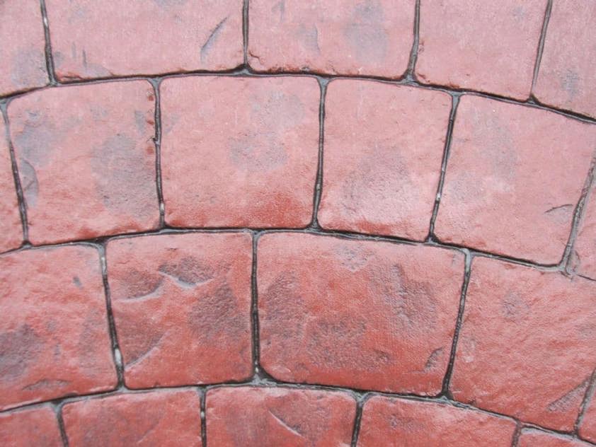 Red cobblestone finish